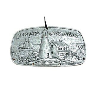 Keepers of the Light Metal Plaque Lighthouse Beach House Nautical Design Ornamen